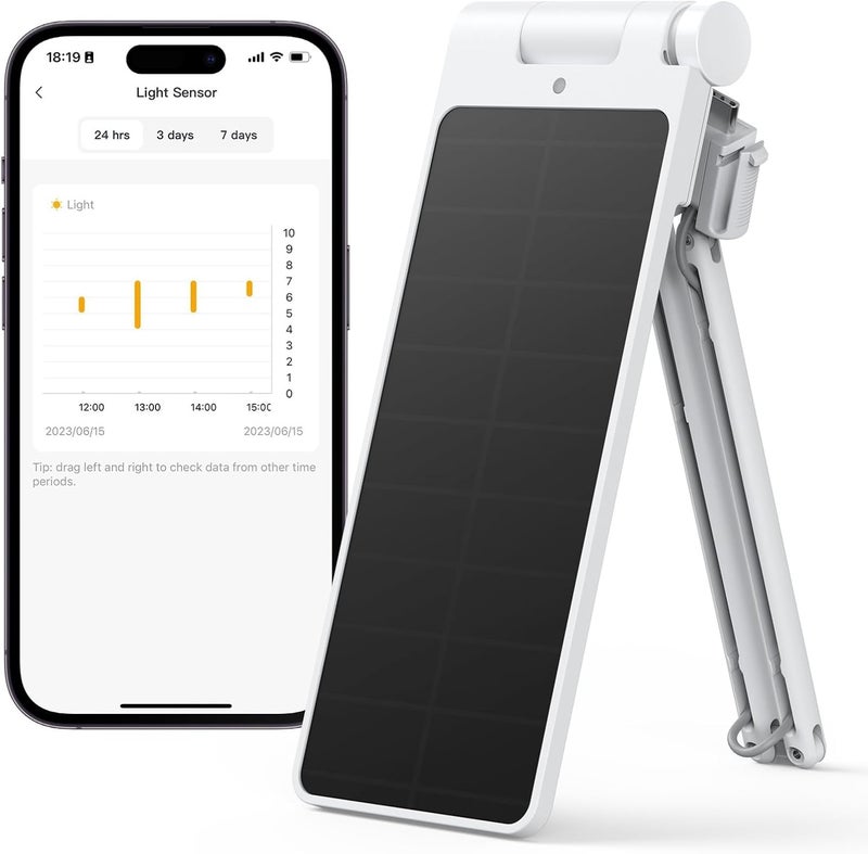 SwitchBot Solar Panel Charger for Curtain 3 - Performance Upgrade, Easy to Use, Support Low Light Charging, Smart Solar Panel for Curtain 3 Rod/U Rail, Non-Stop Solar Power Supply - Image 1